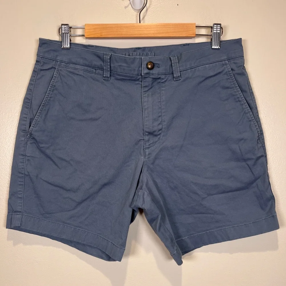 Duck Head Mens Chino Shorts Flat Front 32 Blue 7